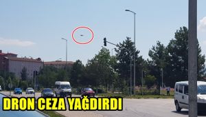 Drone ile kırmızı ışıkta geçtiği tespit edilen 60 sürücüye ceza yağdı