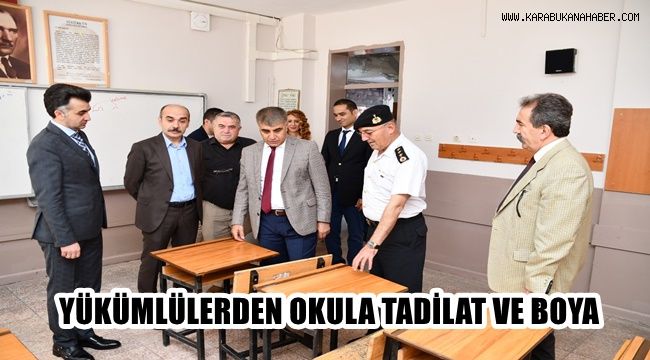 Yükümlülerden okullara tadilat ve boya