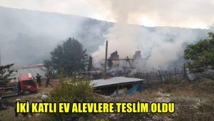 İki katlı ev alevlere teslim oldu