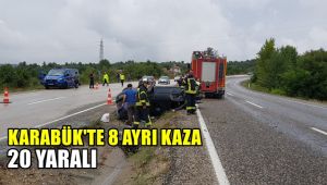 Karabük'te 8 ayrı kaza: 20 yaralı