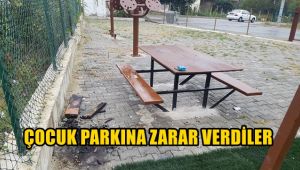 Çocuk parkına zarar verdiler