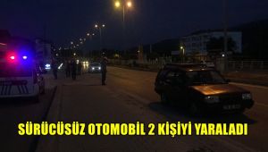Sürücüsüz otomobil 2 kişiyi yaraladı