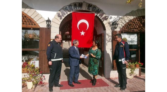 Tarihi konak ve iş yeri sahipleri yangına karşı bilgilendirildi