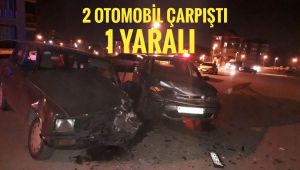 2 otomobil çarpıştı: 1 yaralı