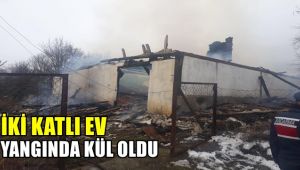 İki katlı ev yangında kül oldu
