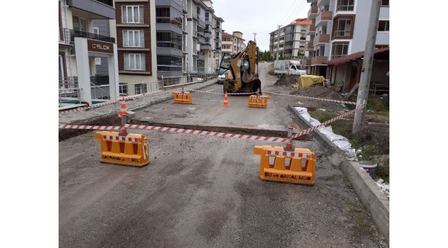 Safranbolu'da drenaj hattı çalışması