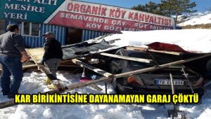 Kar birikintisine dayanamayan garaj çöktü