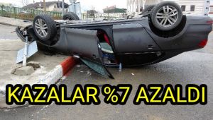 Kazalar yüzde 7 azaldı