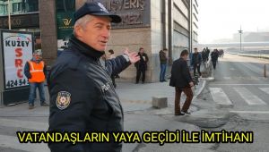 Vatandaşların yaya geçidi ile sınavı