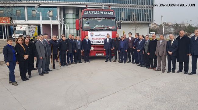 Depremzedelere 'gıda' yardımı taşıyan 4. tır yola çıktı