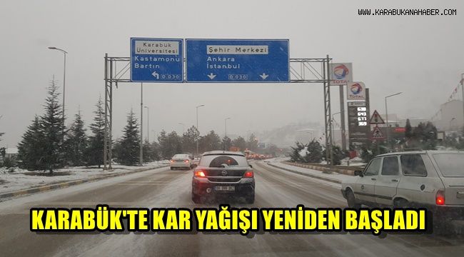 Karabük'te kar yağışı yeniden başladı