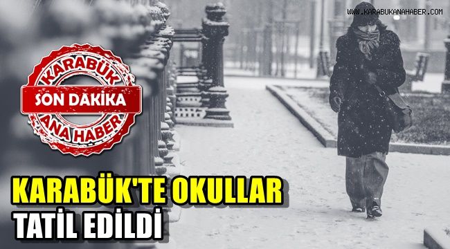 Son Dakika Karabük'te okullar tatil edildi