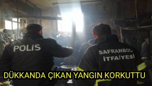 Tarihi dükkanda çıkan yangın korkuttu