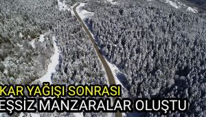 Yüksek kesimlerdeki kar yağışı sonrası eşsiz manzaralar oluştu