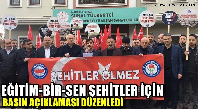 Eğitim-Bir-Sen şehitler için basın açıklaması düzenledi