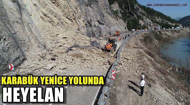 Karabük-Yenice yolunda heyelan