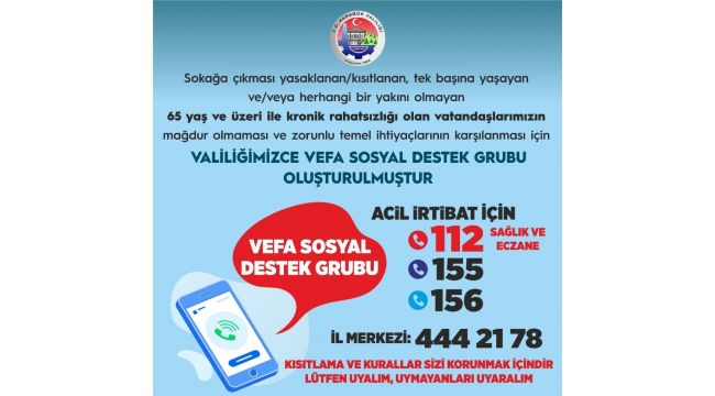 Risk grubu yaşlılar için 'Vefa Sosyal Destek Grubu' kuruldu