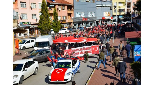 Yenice'de İdlib Şehitleri için yürüyüş yapıldı