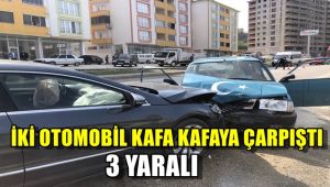 İki otomobil kafa kafaya çarpıştı: 3 yaralı