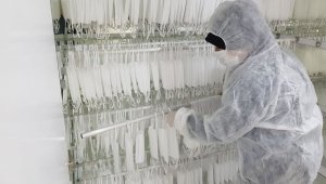 Karabük Belediyesi ürettiği 350 bin maskeyi iyonize buhar makinesi ve dezenfektan buharı ile de temizleyerek dağıtıyor