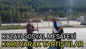Kazayı sosyal mesafeyi koruyarak tartıştılar