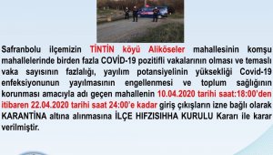 Safranbolu'da üçüncü köy de karantinaya alındı