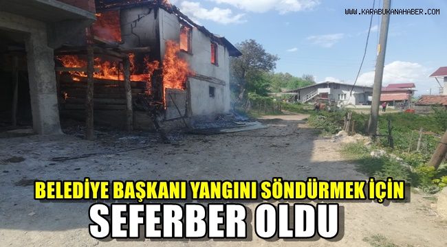 Belediye Başkanı, yangını söndürmek için seferber oldu