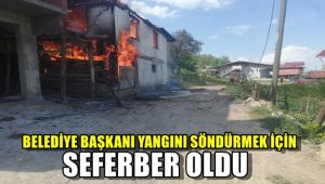 Belediye Başkanı, yangını söndürmek için seferber oldu