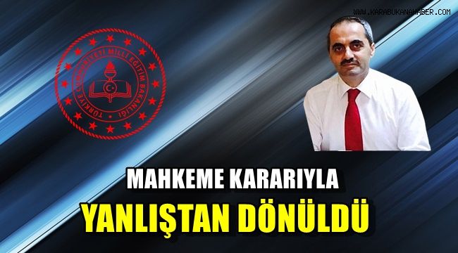 Mahkeme Kararı ile hatadan dönüldü.