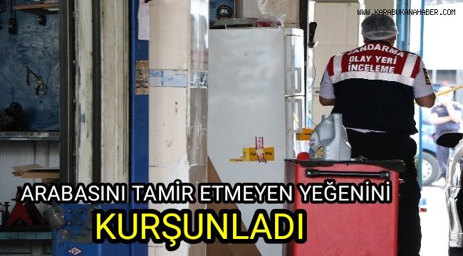 Arabasını tamir etmeyen yeğeninin dükkanını kurşunladı