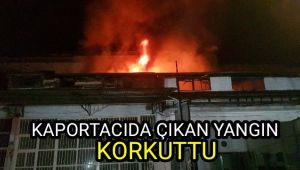 Kaportacıda çıkan yangın korkuttu