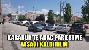 Karabük'te araç park etme yasağı kaldırıldı