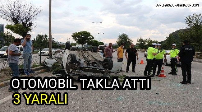 Otomobil takla attı: 3 yaralı