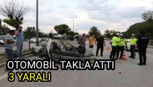 Otomobil takla attı: 3 yaralı