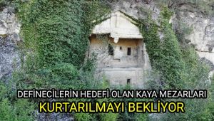 Definecilerin hedefi olan kaya mezarları kurtarılmayı bekliyor
