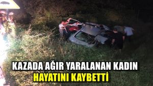 Kazada ağır yaralanan kadın, hayatını kaybetti