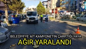Belediyeye ait kamyonetin çarptığı yaya ağır yaralandı