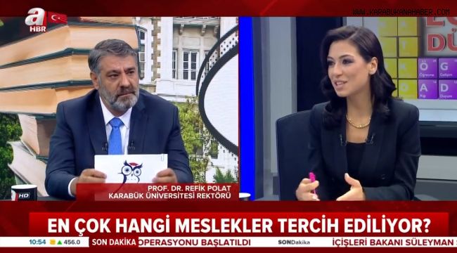 Rektör Polat, A Haber’de “Eğitim Dünyası”na konuk oldu