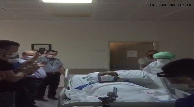 33 gün sonra mesai arkadaşlarının alkışları ile yoğun bakımdan çıktı