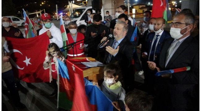 Karabük'te Azerbaycan'a destek konvoyu