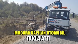 Mucura kapılan otomobil takla attı: 2 yaralı