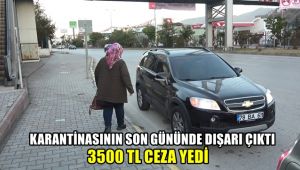 Karantinasının son gününde dışarı çıktı, 3 bin 500 TL ceza yedi