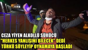 Ceza yiyen alkollü sürücü, 'herkes yanlışını bilecek' dedi, türkü söyleyip oynadı