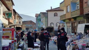 Jandarma ekiplerinden drone ile maske denetimi