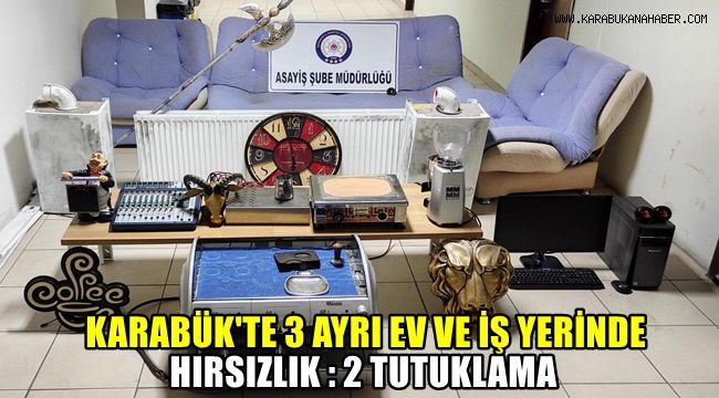 Karabük'te 3 ayrı ev ve iş yerinde hırsızlık: 2 tutuklama