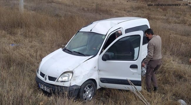 Kontrolden çıkan hafif ticari araç takla attı : 3 yaralı