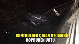 Kontrolden çıkan otomobil köprüden uçtu: 3 yaralı