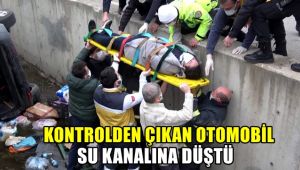 Kontrolden çıkan otomobil su kanalına düştü: 1 yaralı