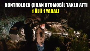 Kontrolden çıkan otomobil takla attı: 1 ölü, 1 yaralı