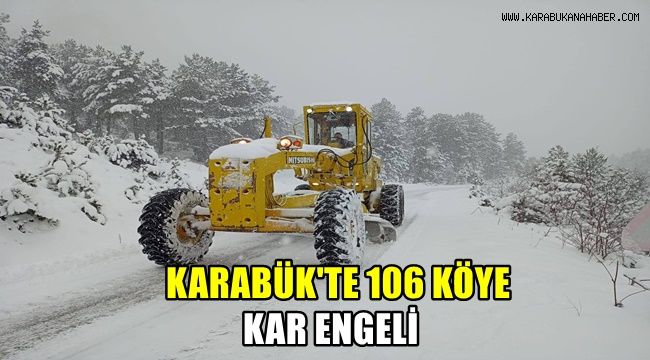 Karabük'te 106 köye kar engeli